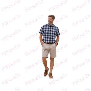 BETA Venturing Plaid Short Sleeve Button-Down Shirt Men’s S NWOT